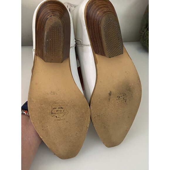 B.L.T. Santa Barbara Perforated Leather Western Boots Made in Spain Size 6 White - Picture 9 of 16